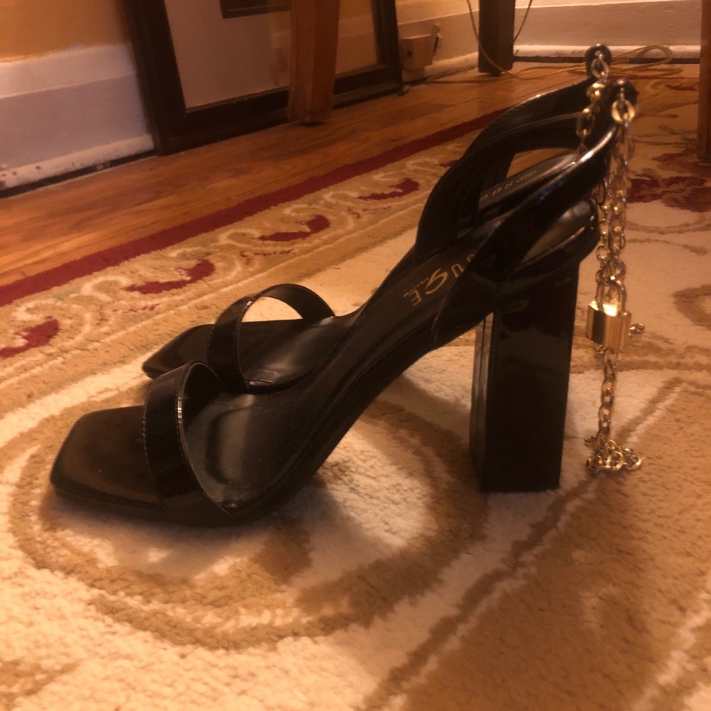 Anklet Chain Block Heels